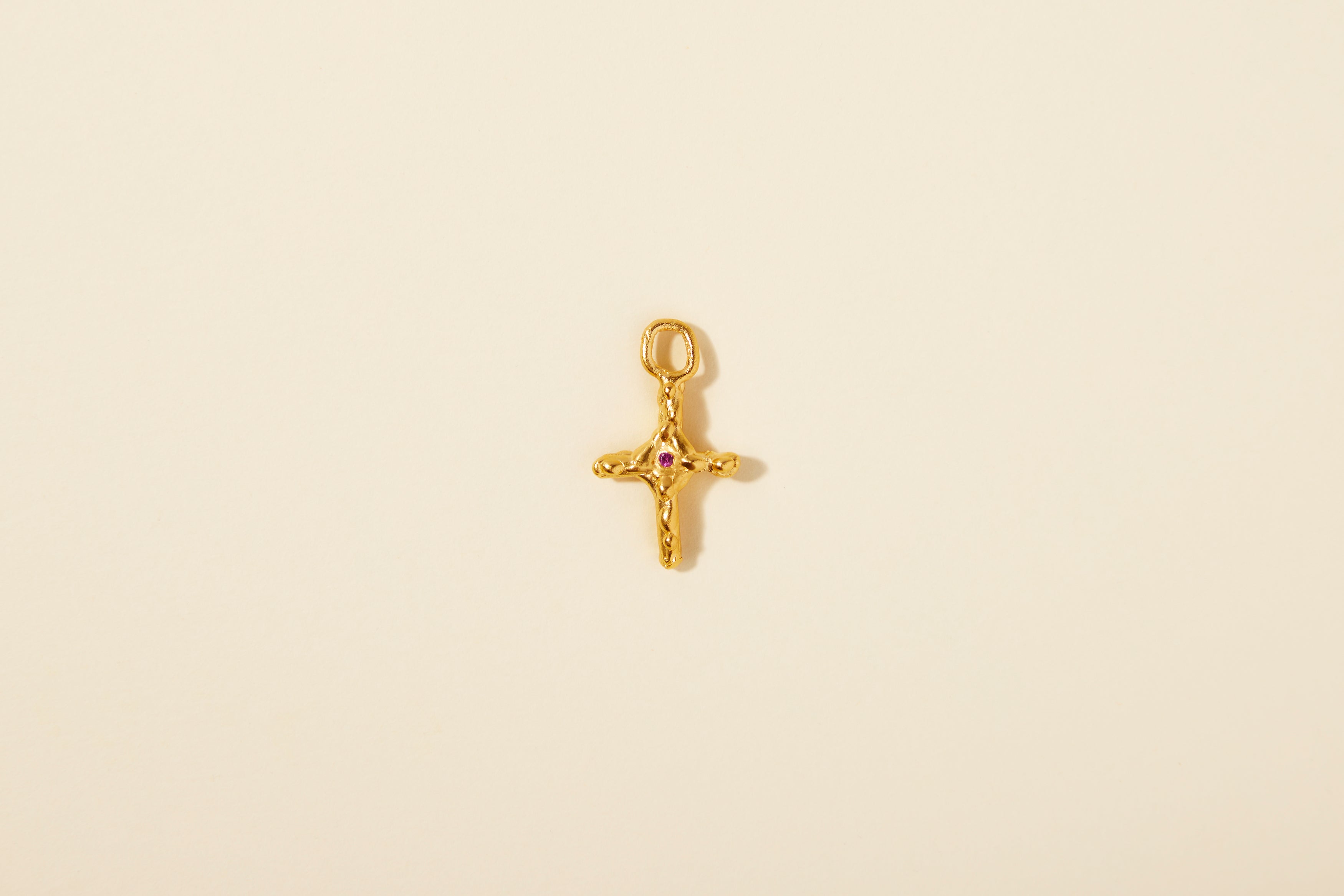 Mini créole Theodora avec croix sertie - carthage-creation